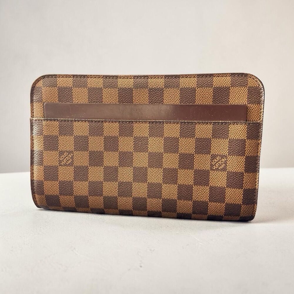 Louis Vuitton Damier Ebene Saint Louis Clutch Wallet Brown Authentic